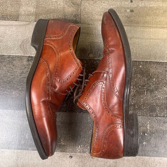 Magnanni Men’s Size 10.5 Tormo Wingtip Dress Shoes Brown Leather Embossed main image 6